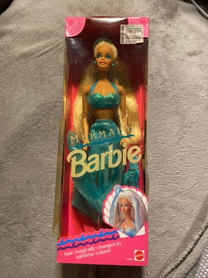 Barbie, Barbie Mermaid Mattel 1991, Barbie Mermaid fra 1991 by Mattel.
Æsken har aldrig været åbnet,