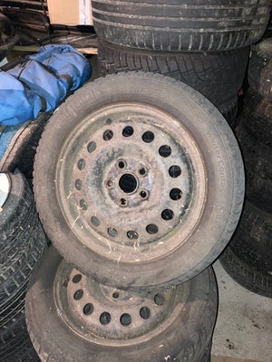 Stålfælge, 16", VW, 205 / 55 / R16, krydsmål 5 x 112, ET 45, vinterdæk, Continental, 6 mønster, fælg