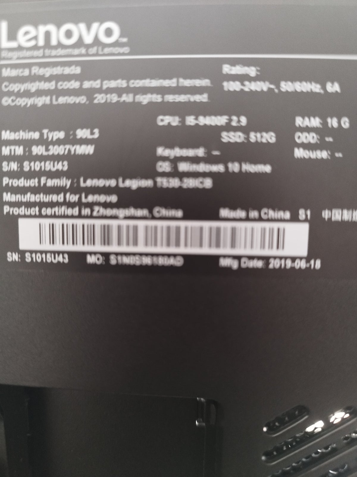 Lenovo, T530-28icb, 2.9 Ghz