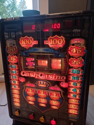 Cash Casino, spilleautomat, Perfekt, Alt virker som den skal, tager alle Euro mønter.
Kan ses/hentes