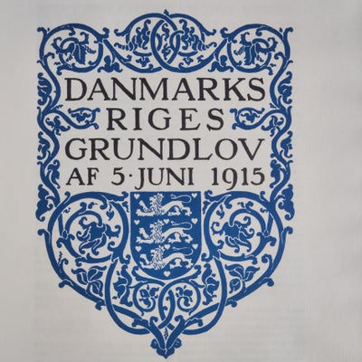 Danmarks Riges Grundlov 1915, - Dba.dk - Køb Og Salg Af Nyt Og Brugt