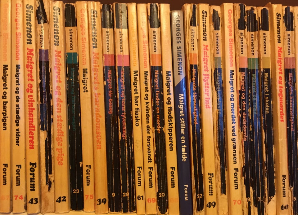 73 paperbacks, Georges Simenon, genre: krimi og spænding