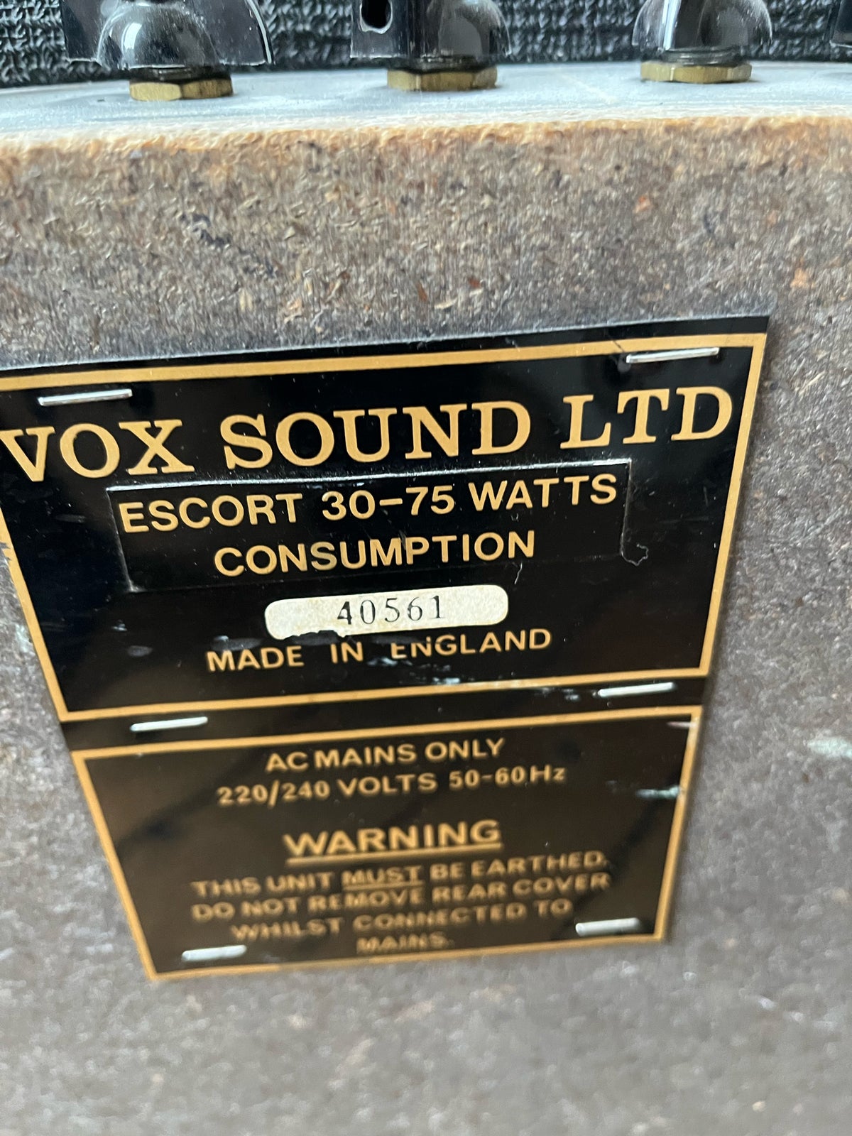 Guitarforstærker, Vox Sound Ltd Escort, 30-75 W