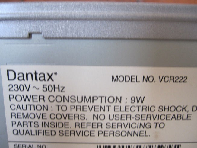 VHS videomaskine, Dantax, VCR222