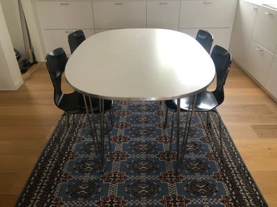 Spisebord, Laminat og stål, Ellipse, b: 100 l: 150, Fint mindre solidt spisebord