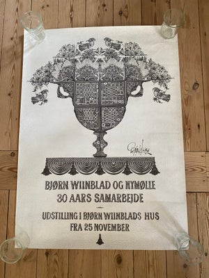 Plakat, Bjørn wiinblad, motiv: Krukke, b: 63,5 h: 87, Fin ældre plakat