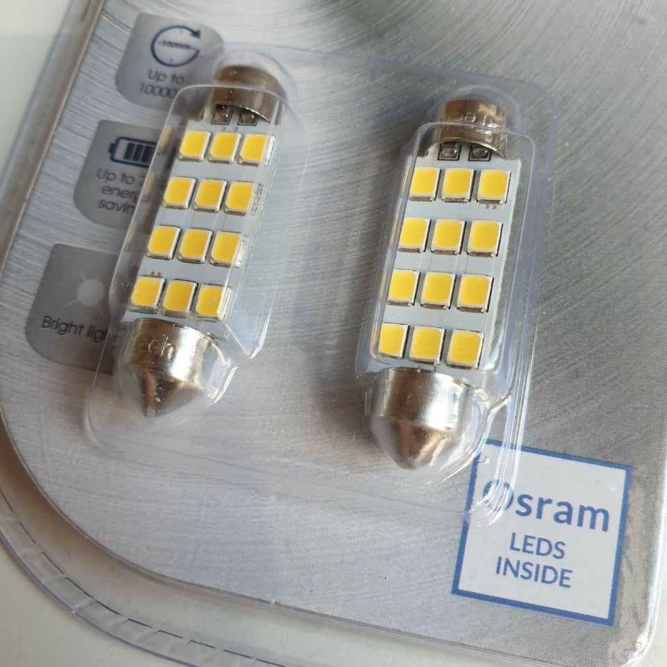 Lys og lygter, LED Pærer 2 x 12 SMD 2835 LED, C5W C10W SV8.5-8