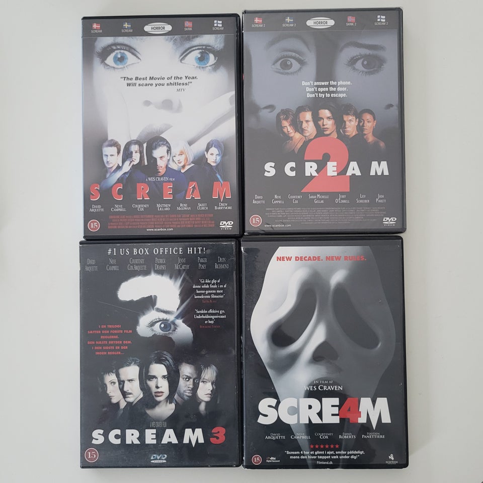 Scream 1-4, DVD, gyser