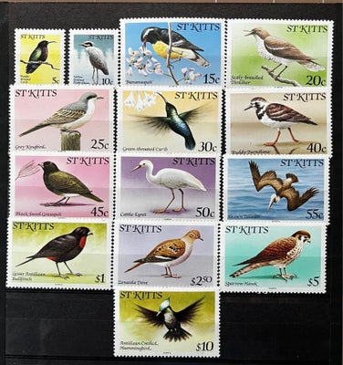 Engelske kolonier, postfrisk, St. Kitts., Godt fugle sæt