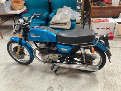 Honda, CB 200, 200 ccm, 1974, 64612 km, Blå, u.afgift, Vintage Honda motor cykel fra 1974 
Motorcykl