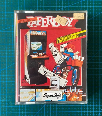 Paperboy , Commodore 64 / 128, Paperboy på kassettebånd til Commodore 64 (C) Elite Systems Ltd. 1986