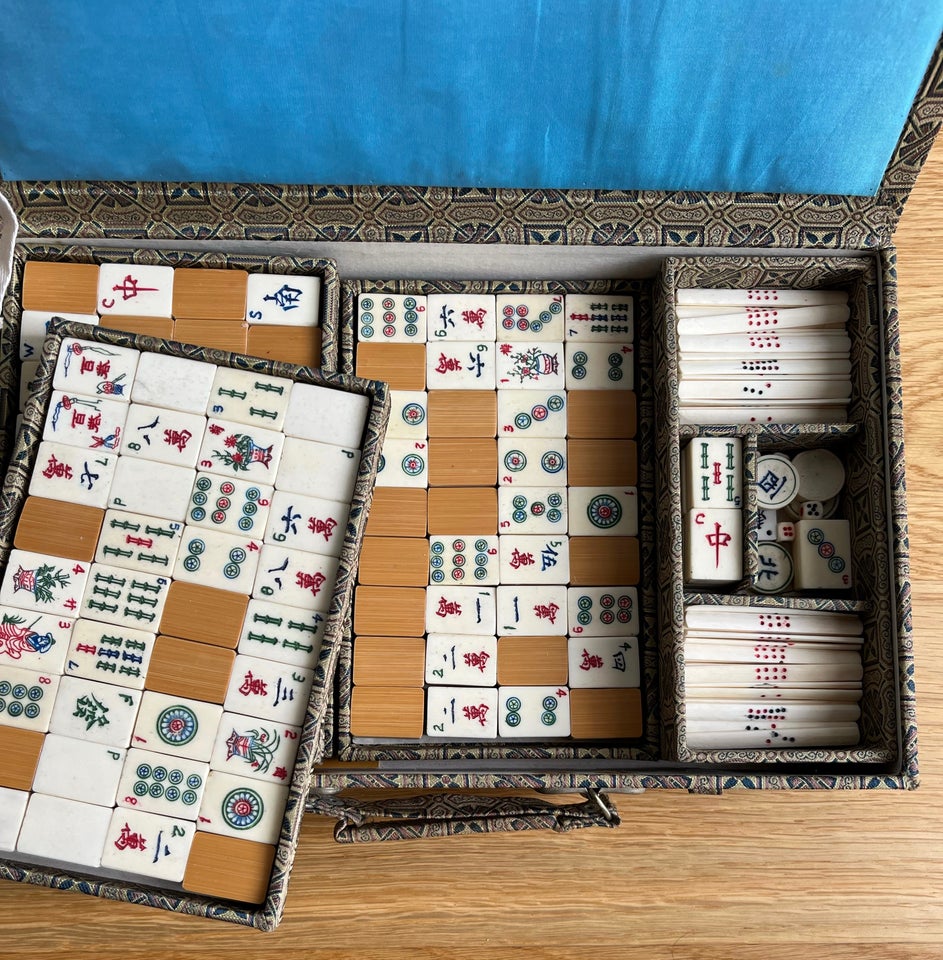 Spil, Kinesisk mahjong spil af bambus og ben – dba.dk – Køb Salg af Nyt og Brugt