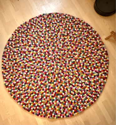 Løse tæpper, Uld, Multifarvet Pinocchio Hay tæppe, rundt 140 cm 