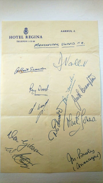 Autografer, Manchester united, Busby,  Duncan Edwards mfl,…