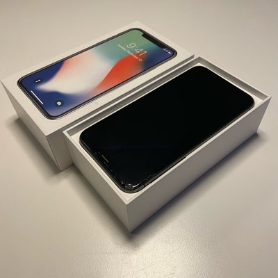 iPhone X, 256 GB, grå, Rimelig, iPhone x 256 GB - skærm er gået lidt i stykker i hjørnet, men man se