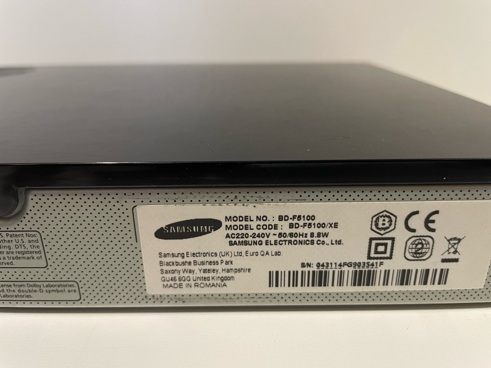 Blu-ray afspiller, Samsung, Bd F5100/XE