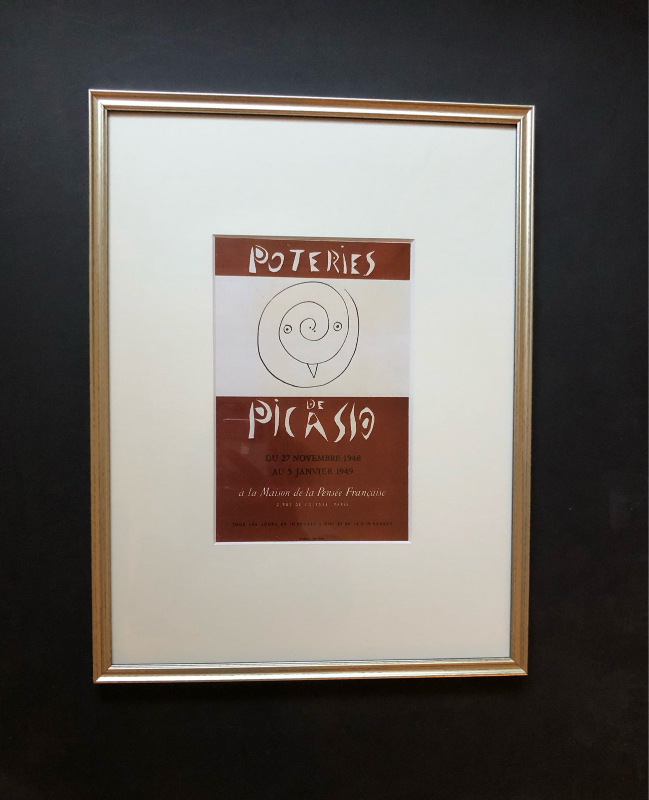 Indrammet Picasso-billede, Picasso, b: 32 h: 42