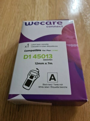 Labelprinter, DYMO, Perfekt, wecare connect
D1 45013
K80001W4
12mm x 7m