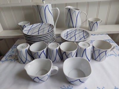 Porcelæn, Kaffestel, Lyngby Porcelæn, Retro Harlekin mønster i serien Dan-ild, lanceret i slutningen