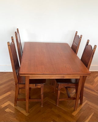 Spisebord m/stole, Spisestuebord med Hollandsk udtræk med 4 stole, Spisebord i teak fra Dansk møbelp
