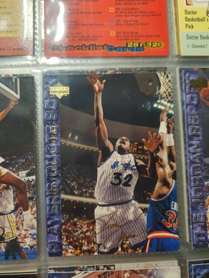 Samlekort, Basketballkort,  NBA,  Upper Deck, Shaq og Wilkins autograf tryk