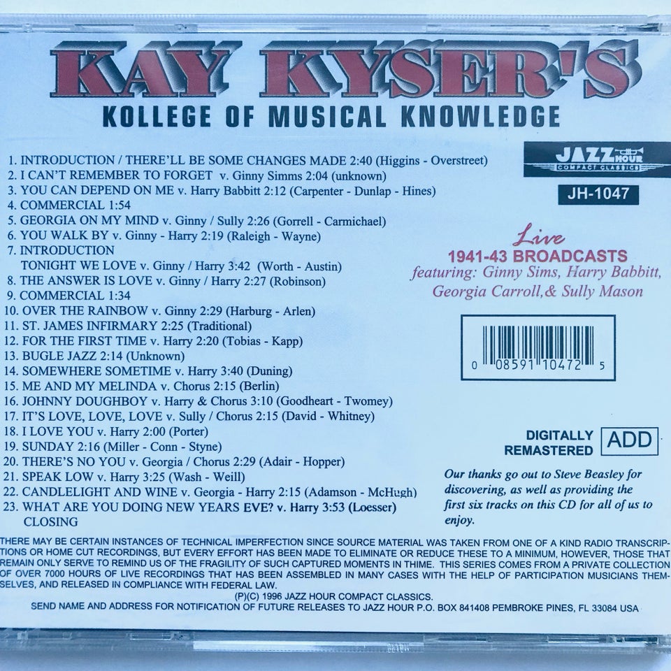 Kay Kyser: Kay Kyser's Kollege Of Musical , jazz