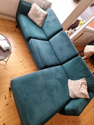 Sofa, andet materiale, 3 pers., Rigtig fin grøn velour sofa! Man sidder virkelig skønt i den og den 