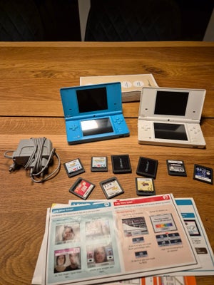 Nintendo DS, Rimelig, 2 Nintendo DS inkl lader, en række spil og original kasse.