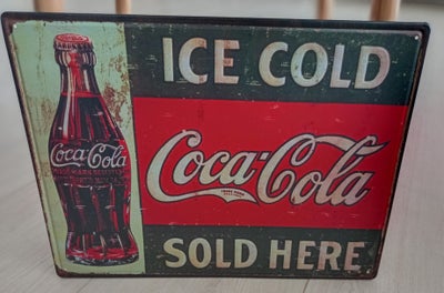 Coca Cola, Skilt, Flot nyere Coca Cola skilt, 30x40 cm.