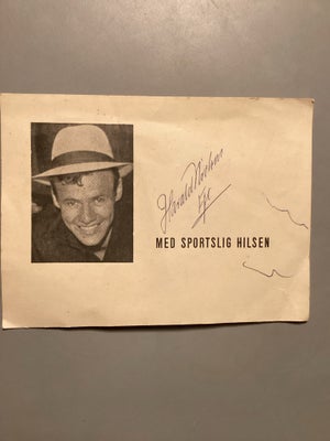 Autografer, Harald Nielsen fra 1960, Original autograf af Harald Nielsen. Autografen blev skrevet ve