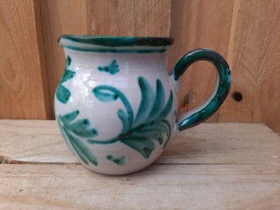 Keramik, kande, Axel Brüel, H 10 cm dia 9 cm.
Den har 2 revner, men er helt stabil, de ses på billed