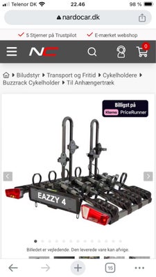 Cykelholder til 4 cykler, BUZZRACK EAZZY-4 CYKELHOLDER TIL 4, Fin cykelholder til 4 cykler. God kval
