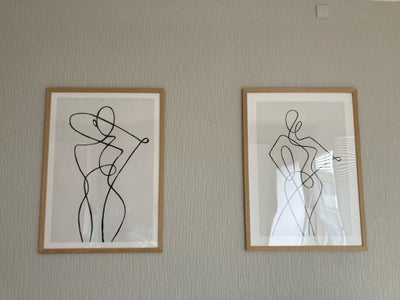 Plakat , Poster store, motiv: Kvindekrop, b: 50 h: 70, Super fede abstrakte plakater af kvindekroppe