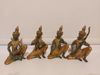 Musikanter, Thailandsk, 4 gamle musikanter fra Thailand i bronze. Højde: 15 cm, vægt: ca. 600 gr per