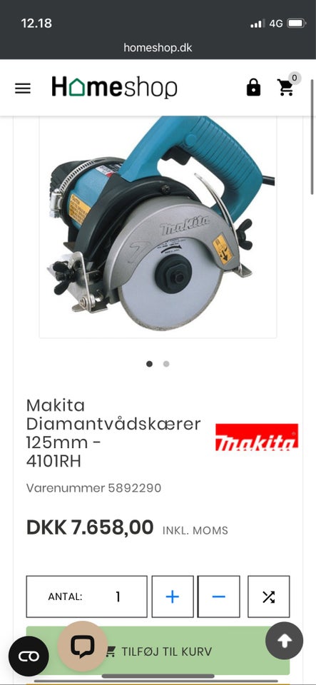 Andet elværktøj, Makita Diamantvådskærer 125mm - 4101RH