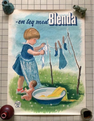 Sjælden FDB litografisk plakat, Marlie Brande, b: 62 h: 85, Urolig charmerende plakat fra 1955. 
“En