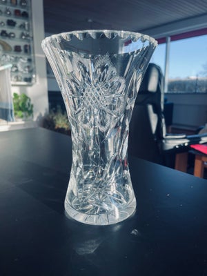 Vase, Krystalvase / glasvase, Vintage / Retro, Utrolig smuk og stor krystalvase med de fineste facet