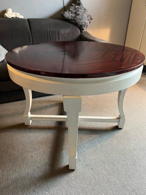 Spisebord, Mahogni, b: 90, Rundt bord med malet understel. Højde 65 cm. Sendes ikke men afhentes på 