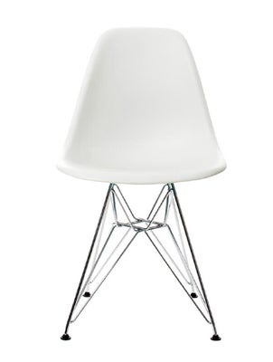 Eames, Stol med metalben,  Eames Plastic Side Chair.DSR, forkromet fra Vitra, 4 Eames-stole til salg