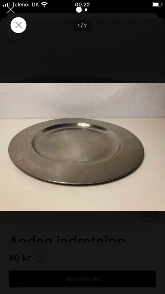 Andet, Rundt ældre metalfad fad dish