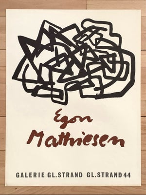 Sjældent original litografisk plakat, Egon Mathiesen, b: 46 h: 60, Sjældent original litografisk pla