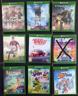 Forskellige spil, Xbox One, action, Mange forskellige action spil, Xbox One, action

Har en masse sp