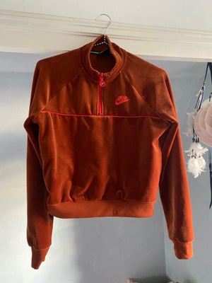 Sweatshirt, Nike, str. 36, Orange/rust, Næsten som ny flot retro design i velour. Str. S