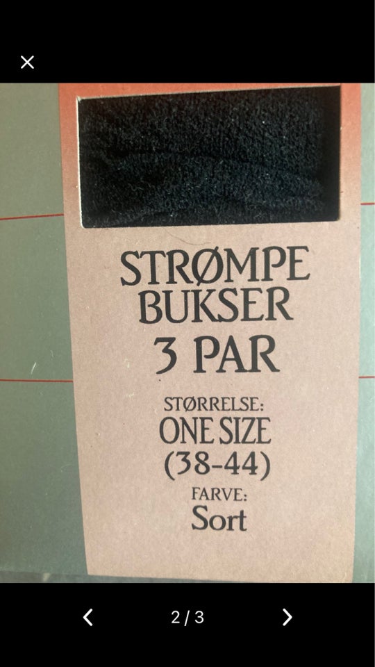 Strømpebukser, 3 par sorte strømpebukser, Normal crepe