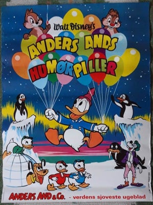 Filmplakat, Walt Disney, motiv: Anders And, b: 62 h: 85, Original filmplakat med Anders And