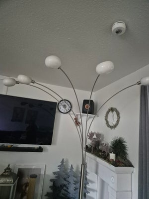 Gulvlampe, Super flor gulvlampe med marmor fod hvide glaskugler lampen har også lysdæmperfunktion de