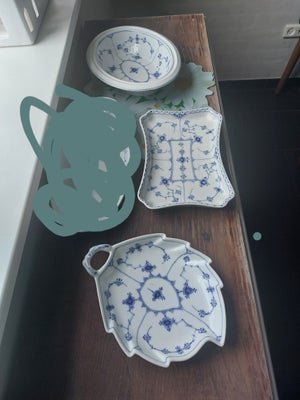 Keramik, 3 gamle royal copenhagen fade og skål, Royal copenhagen, 2 super smukke og unikke fade samt