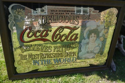 Coca Cola, Stort Coca Cola spejl, Coca Cola spejl

Stor Coca Cola spejl
Det måler 100cm 70cm
Det er 