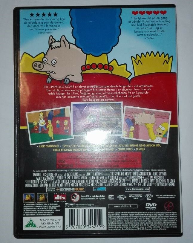 The Simpsons Movie, DVD, animation