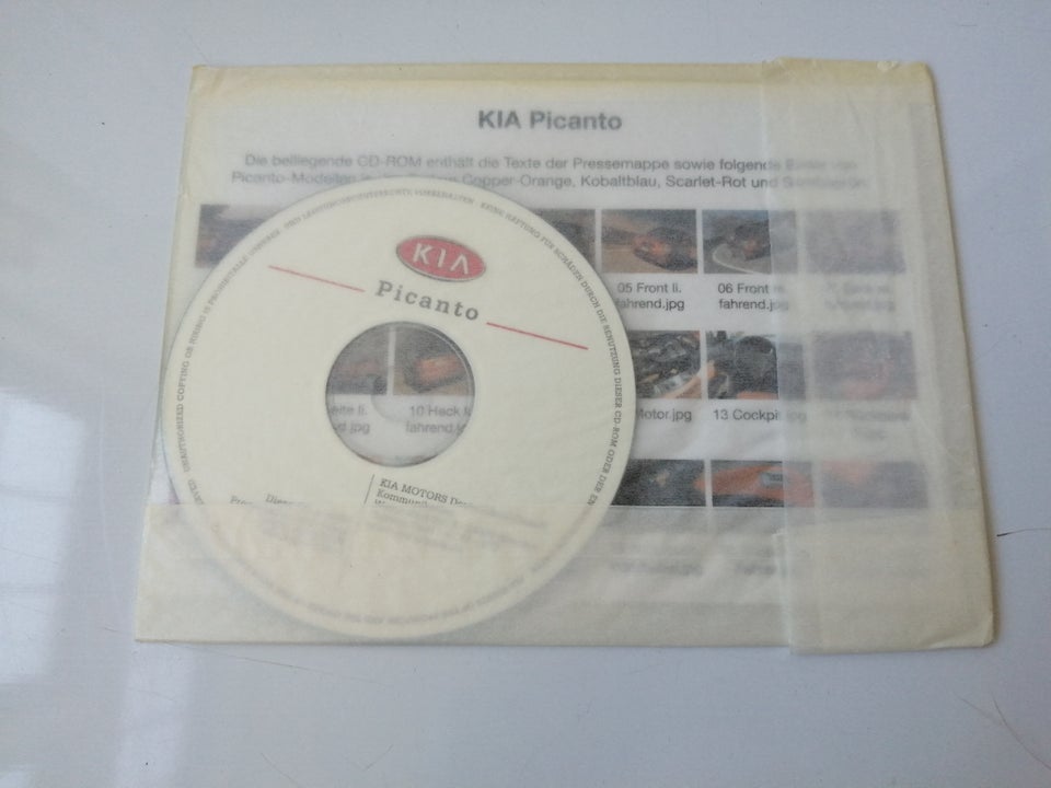 KIA PICANTO Presse-Info på CD TYSK, KIA, emne: bil og motor